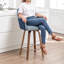 Swivel Yes Upholstered Bar Stool with Solid Wood Frame-1498420715