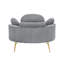 Confortable en velours côtelé simple gris de 43 pouces avec trois coussins décoratifs et un plateau de détente réglable pour deux petits appartements-795343367