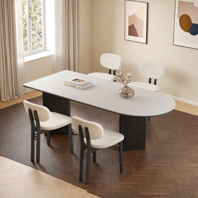 Ensemble de table simple en bois massif noir