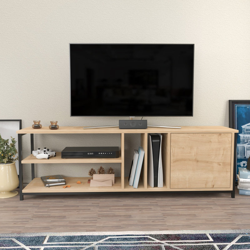 Meuble télé, Beige/noir