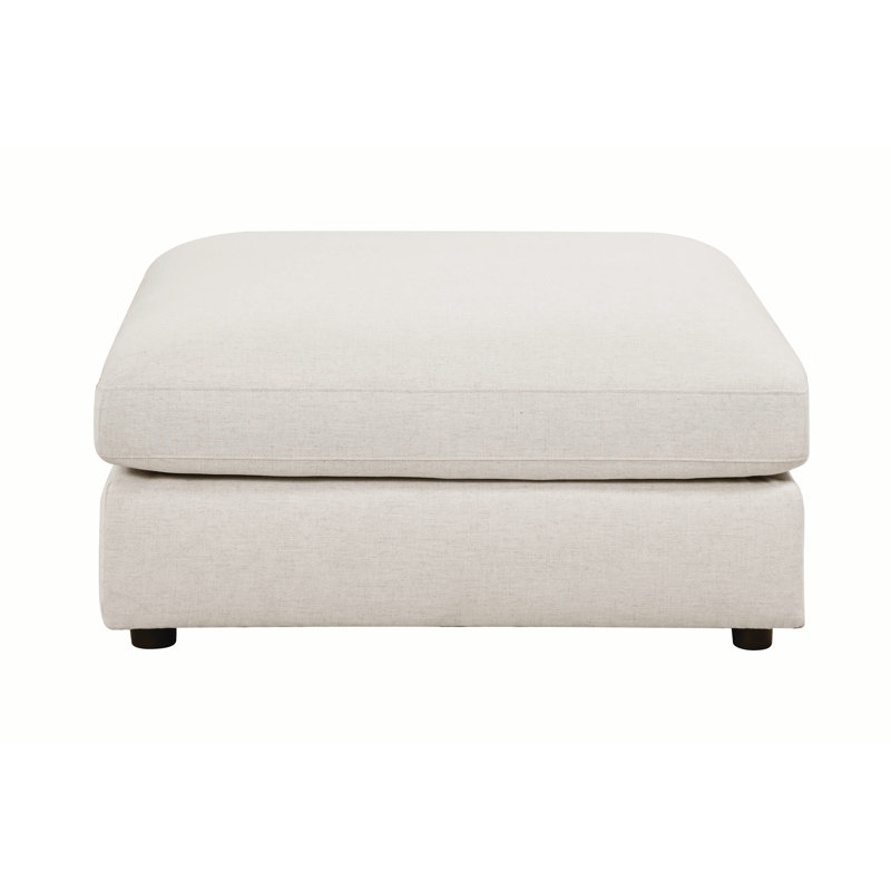 Repose-pieds standard carré de 41 po Eurydice, Mélange de polyester beige