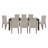 Classic 9pc Dining Set Dark Brown Finish Table and 8x Side Chairs Comfort Upholstery Taupe Dining Kitchen Furniture-2121923755