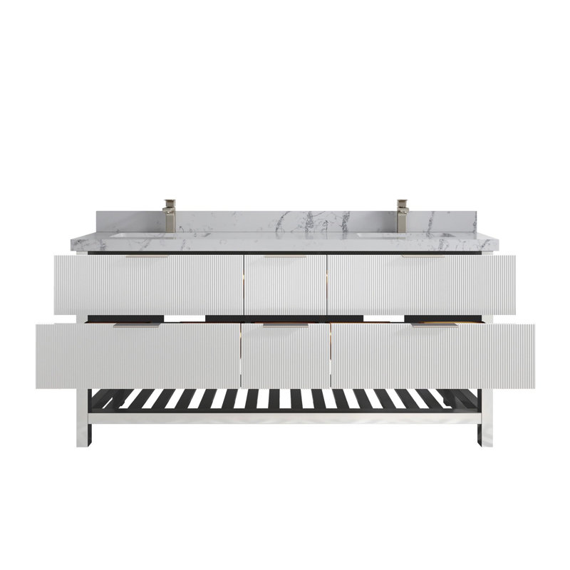 Meuble-lavabo double 72 po avec plateau Catalina
