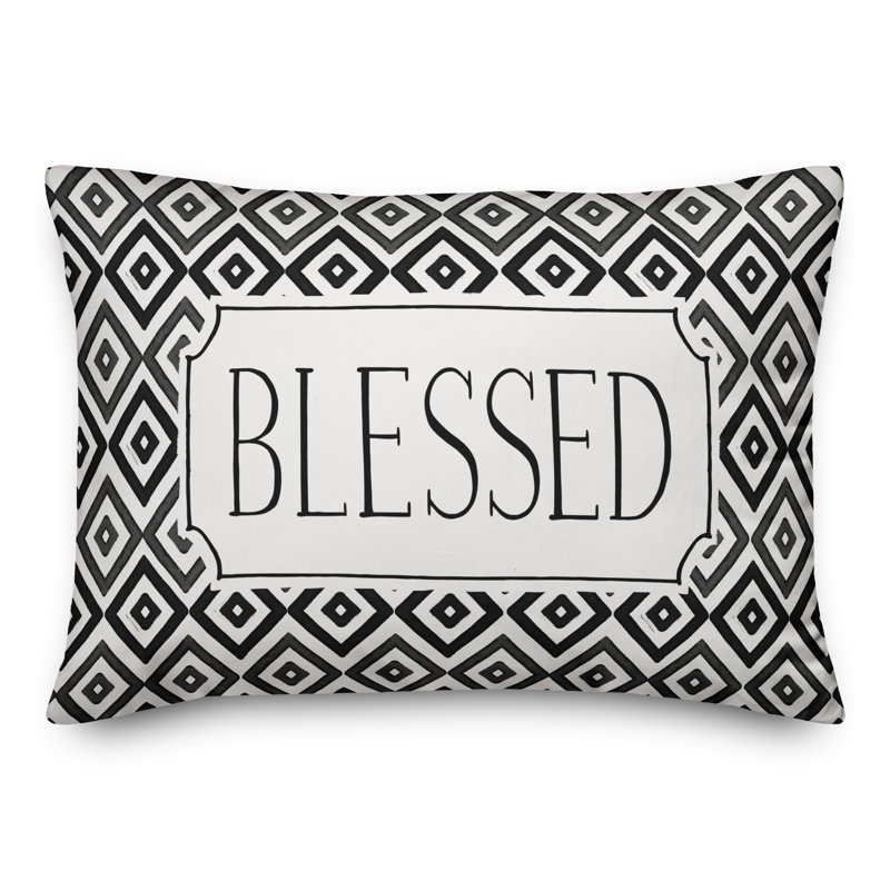 Geometric Outdoor Reversible Throw Pillow, Black