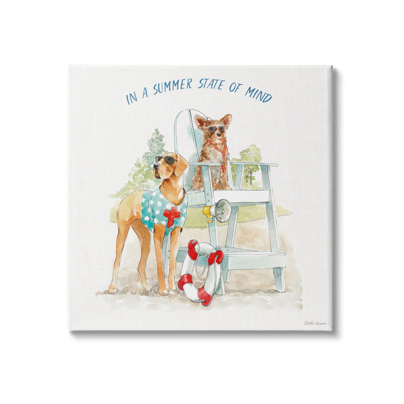 «Summer State Of Mind», phrase «Summer Li» par Beth Grove 904, H 24 po x l 24 po x P 1,5 po, Toile tendue