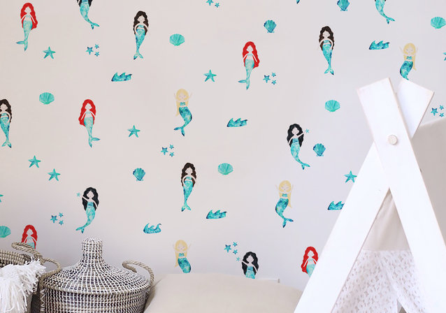 Petit autocollant et film pour fenêtre mermaids