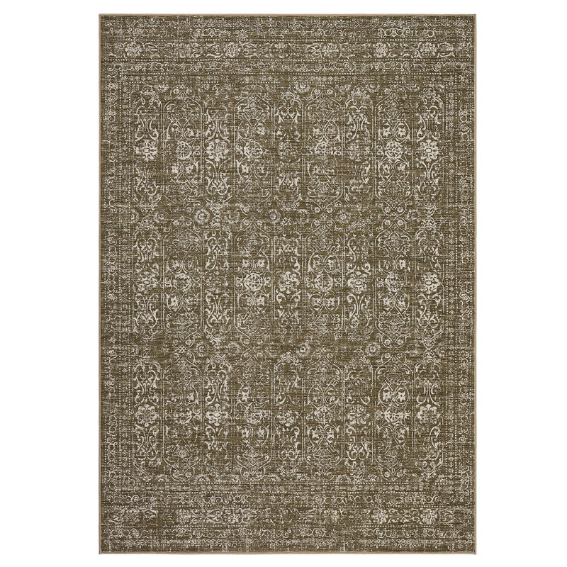 Abstract Machine Printed Area Rug, Rectangle 160 x 230 cm, Tan