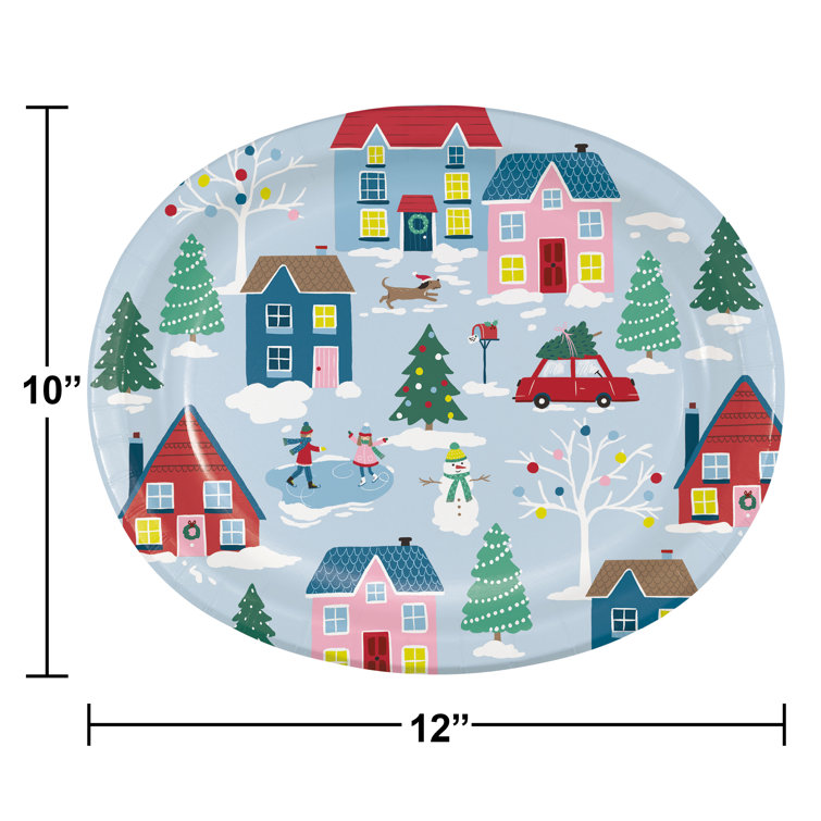 Glad White & Gray Snowflake Pattern 10 Premium Paper Plates, 20-Count