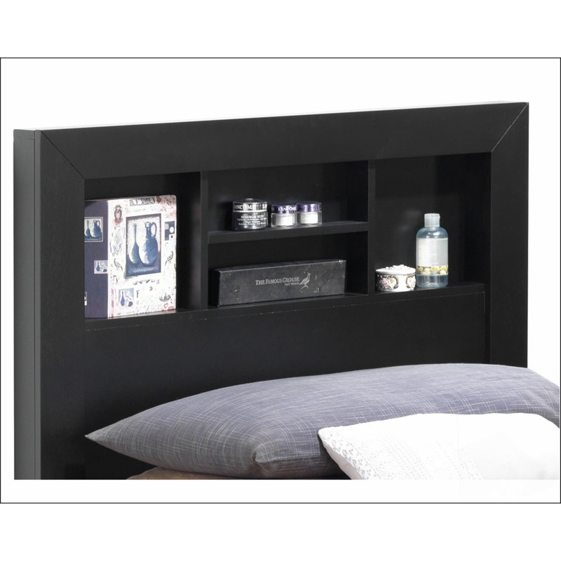 Sleek Dual-Purpose Black Storage Bed