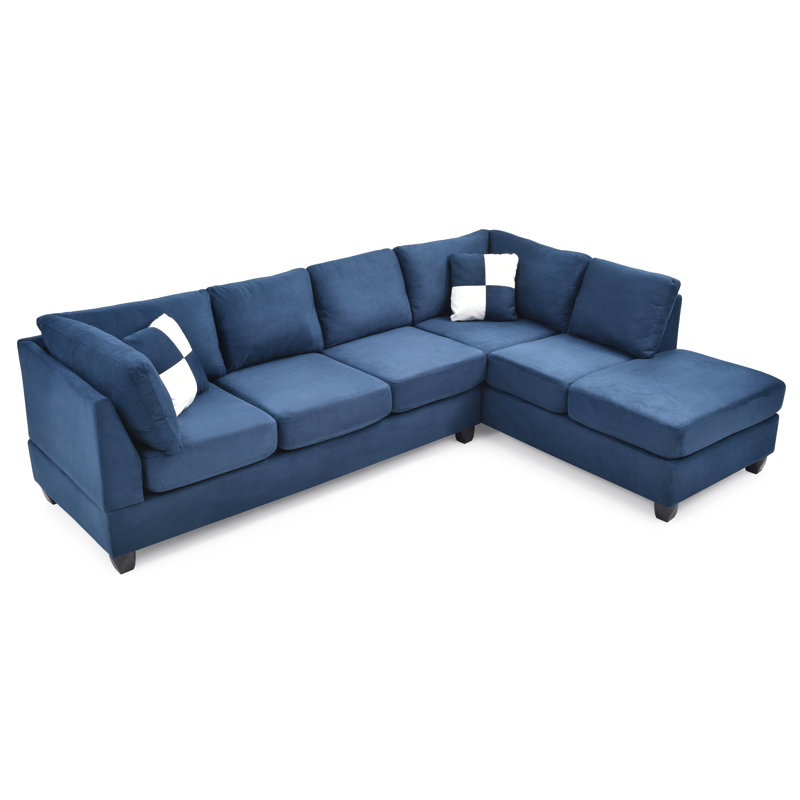 Malone  Sectional, Navy Blue, Navy Blue
