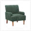 Chaise d'appoint moderne avec velours côtelé, pieds en bois massif et fauteuil rembourré confortable de couleur vert armée pour le salon-130790830