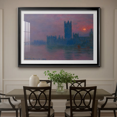 Houses of Parliament, Sunset-Claude Monet-Framed Print with Mat and glass-1903