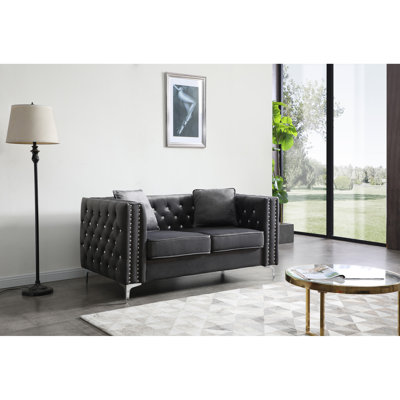 Stylish Gray Contemporary Loveseat