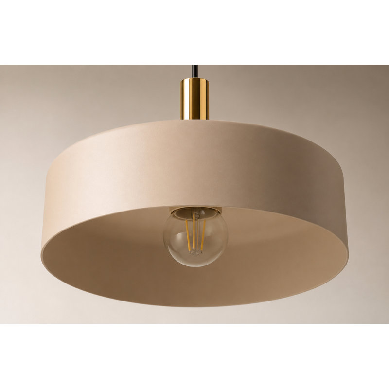 Taeshaun 1 - Light Drum Pendant, Beige/Brown, Latte Gold