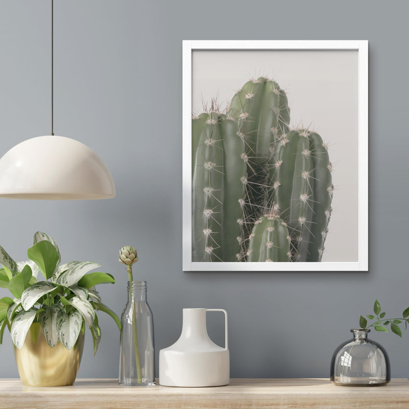 «Cactus Succulent Southwest Texas Mexico Saguaro» sur papier, Blanc, H 10 po x l 8 po
