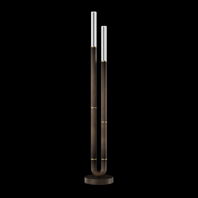 Antonia 71.5"H Floor Lamp, Bronze/Brass
