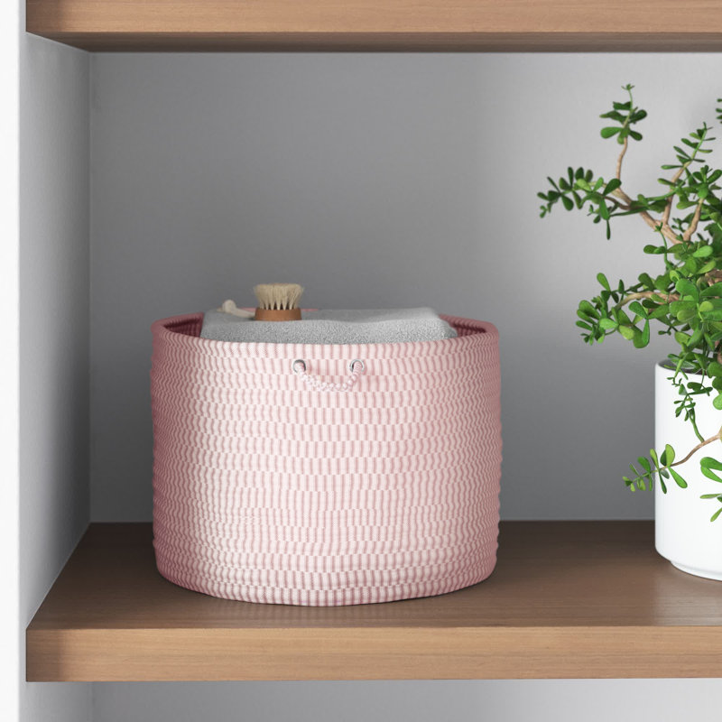 Panier en tissu Triste, H 12 po x l 18 po x P 18 po, Rose