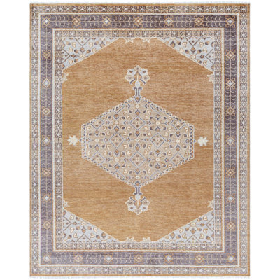 Riviera Hand Knotted Area Rug in Tan