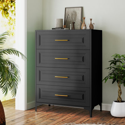 4 Drawers 31.5"W Dresser Metal Chest of Drawers