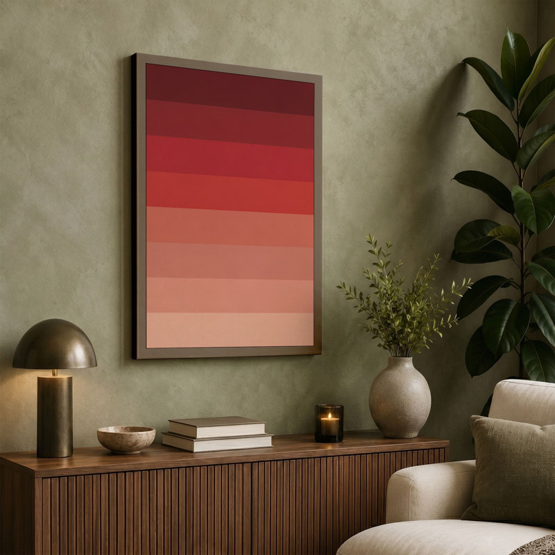 Warm Gradient Progression Minimalist - Wrapped Canvas, 30x20 - 76.2 x 50.8 cm, Taupe Border