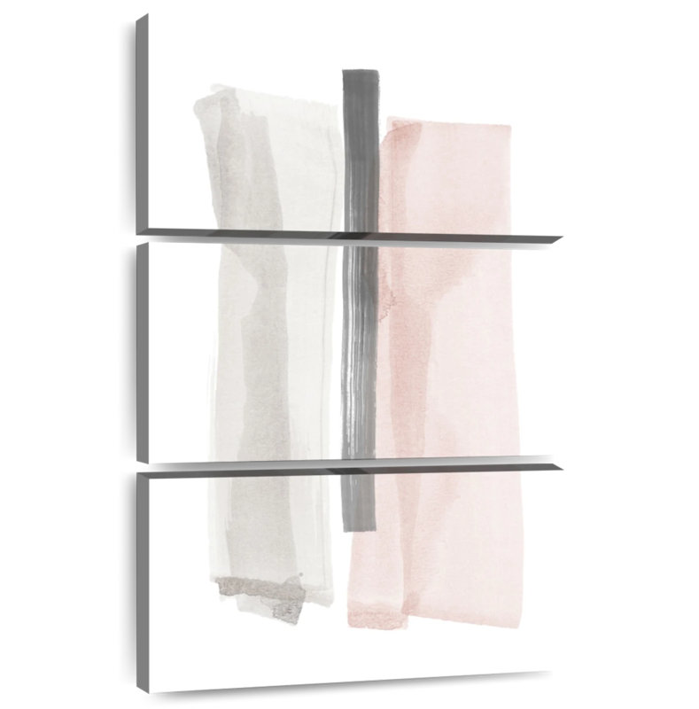 Avery Brush Strokes II rose et gris, H 38 po x l 24 po