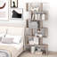 Bookcase Free Standing S-Shaped Style Bookshelf Multifunctional Decorative Shelving W/ Anti-Tipping Device-898817923-898817920