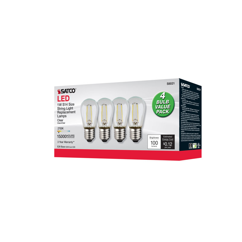 1 Watt Clear LED Bulb, 2700