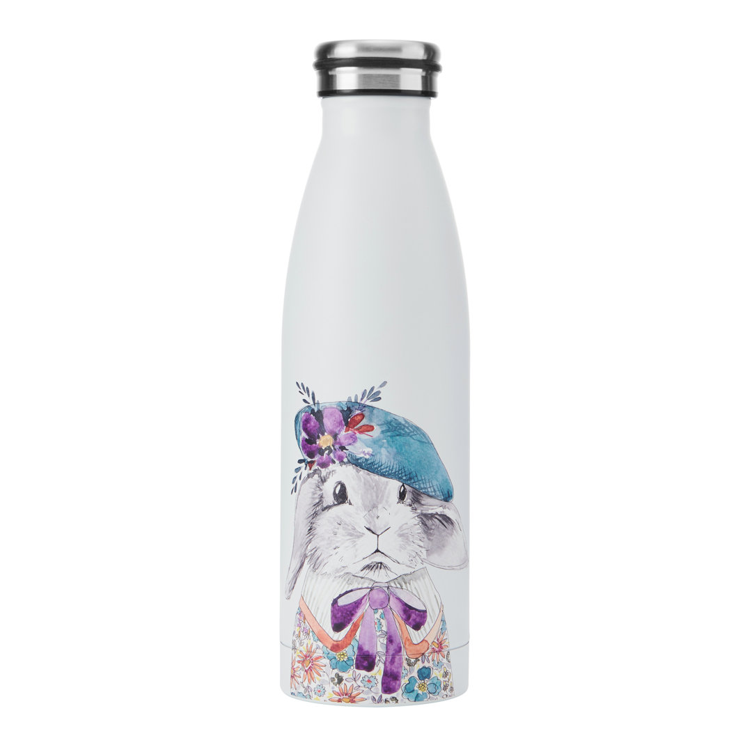 Mikasa x Tipperleyhill Rabbit Double-Walled Stainless Steel Water Bottle, 500ml