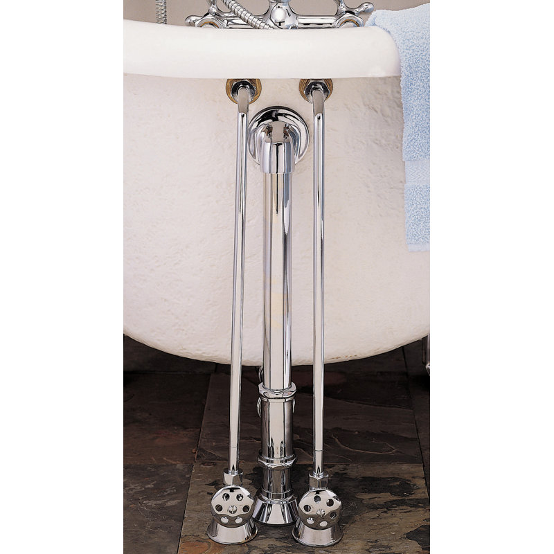 Ensemble d'alimentation de baignoire avec tube simple décalé de Strom Living, Chrome