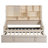 Twin Size Upholstered Daybed with LED Armrest Lights, Storage Shelves & Cabinets, Pull-Out Lift-Up Twin Trundle-929244360