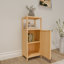 Armoire de rangement en bambou avec portes et tablettes magnétiques