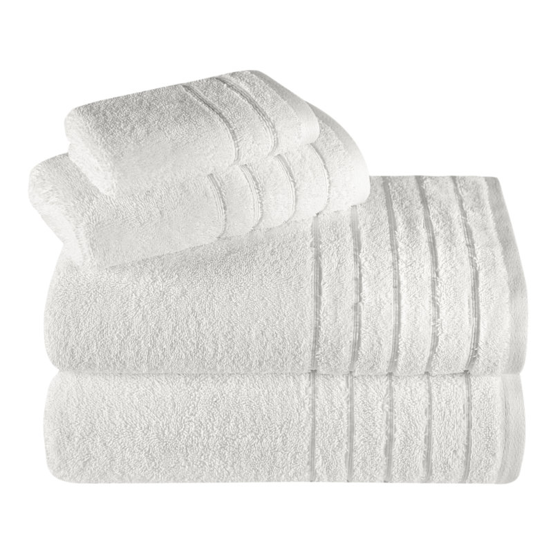 Ensemble de serviettes 100% coton turc Shantae - pièce, moelleux, léger et très absorbant - ensemble de 4, Blanc neige