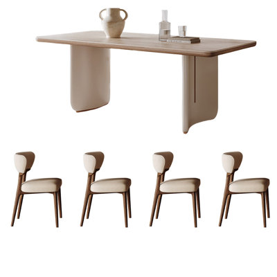 Light luxury cream style dining table set