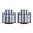 Modern Upholstered Striped Dark Blue Square Swivel Armchair with Matel Base (Set of 2)-881606304