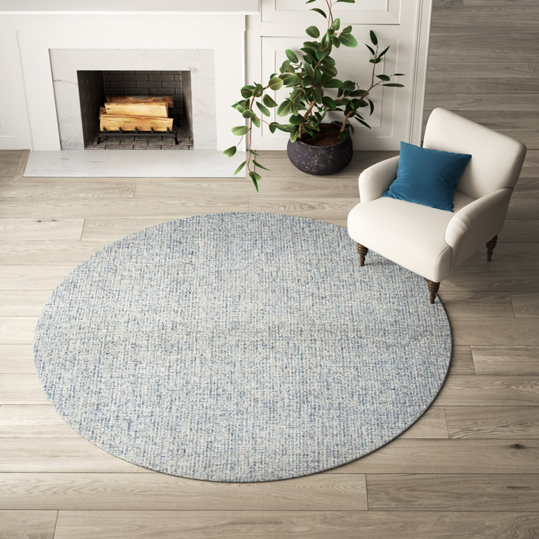 Britley Handmade Tufted Wool Light Blue/Natural Area Rug