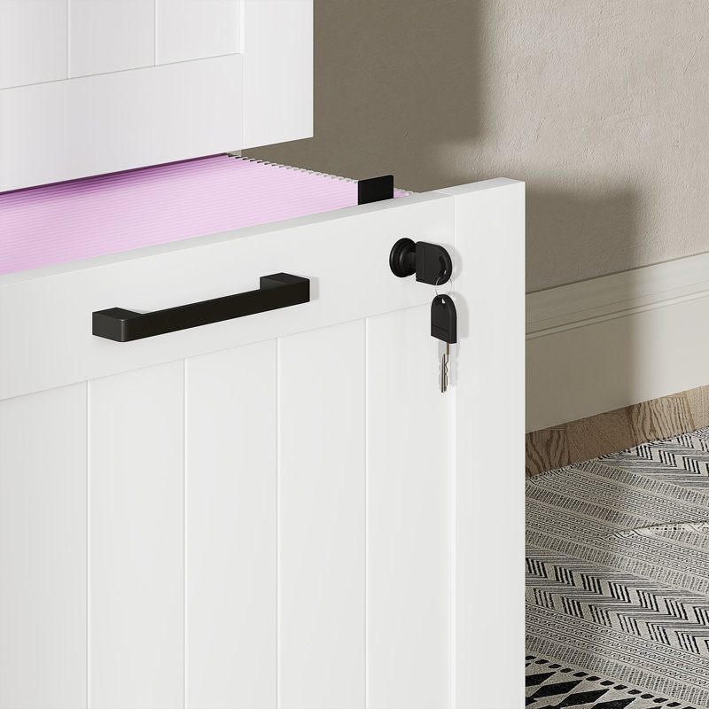 HOMCOM File Cabinet with Lock for A4 and Letter Size Folders, White, 131cm H x 40cm W x 40cm D