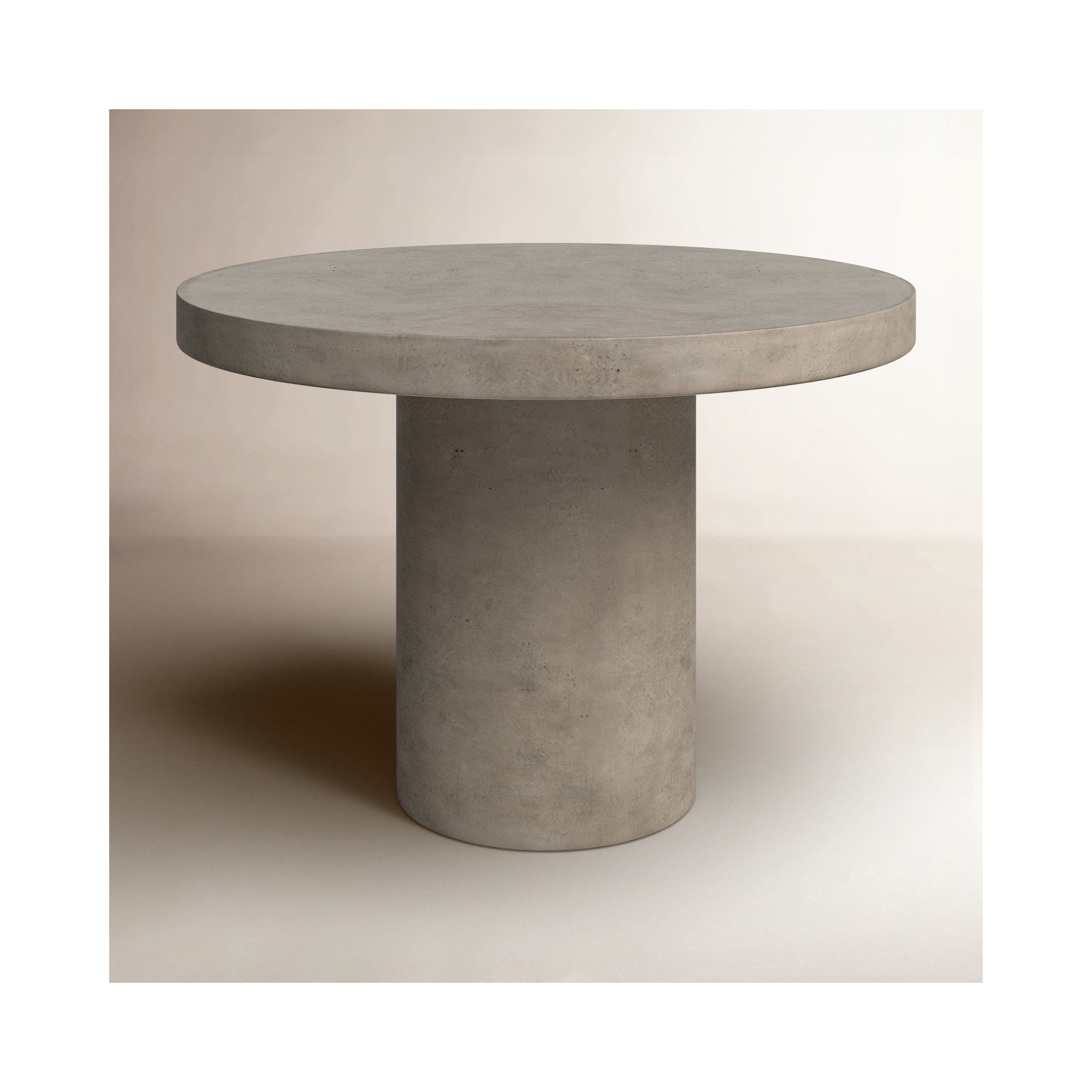 Kareen Concrete Pedestal Dining Table, Bar Table (41.75" Height), 60" Round  , Dark Gray
