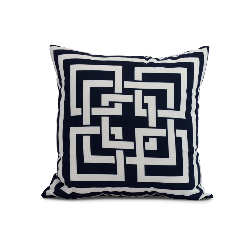 Nantucket Geometric Reversible Throw Pillow, Navy, 20" x 20"