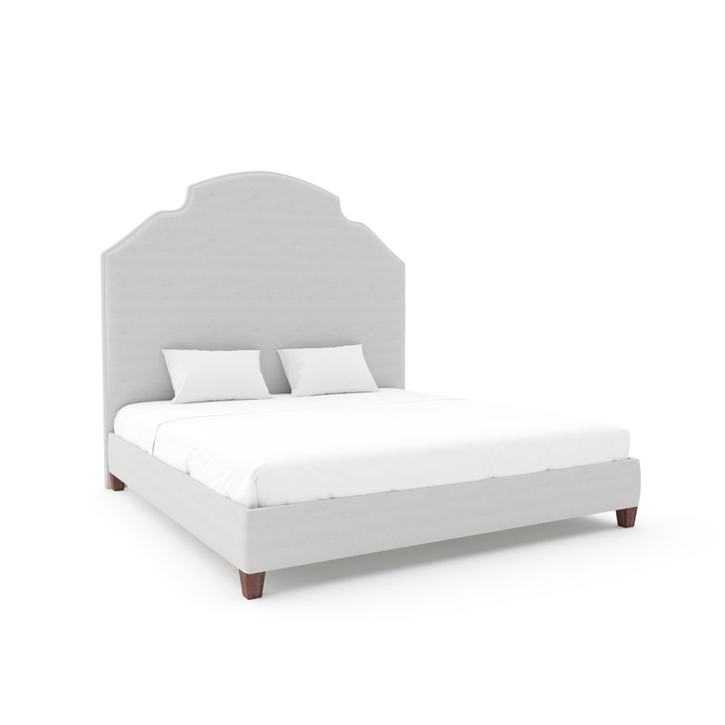 Leland Upholstered Bed, Espresso, Full, Posh Life Performance Velvet Dove