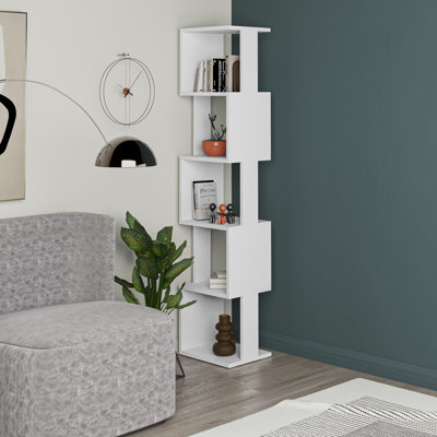 Chane Wall-Mounted Bookcase with 5 Shelves | Modern Storage Unit for Home or Office