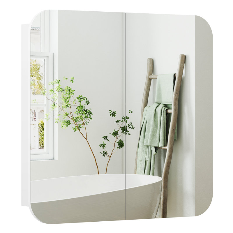68mm W 66mm H Wall Mounted Required Framed Medicine Cabinet Mirror Adjustable