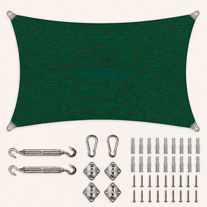 Voile d'ombrage rectangulaire renforcé, 8 pi x 12 pi, Vert