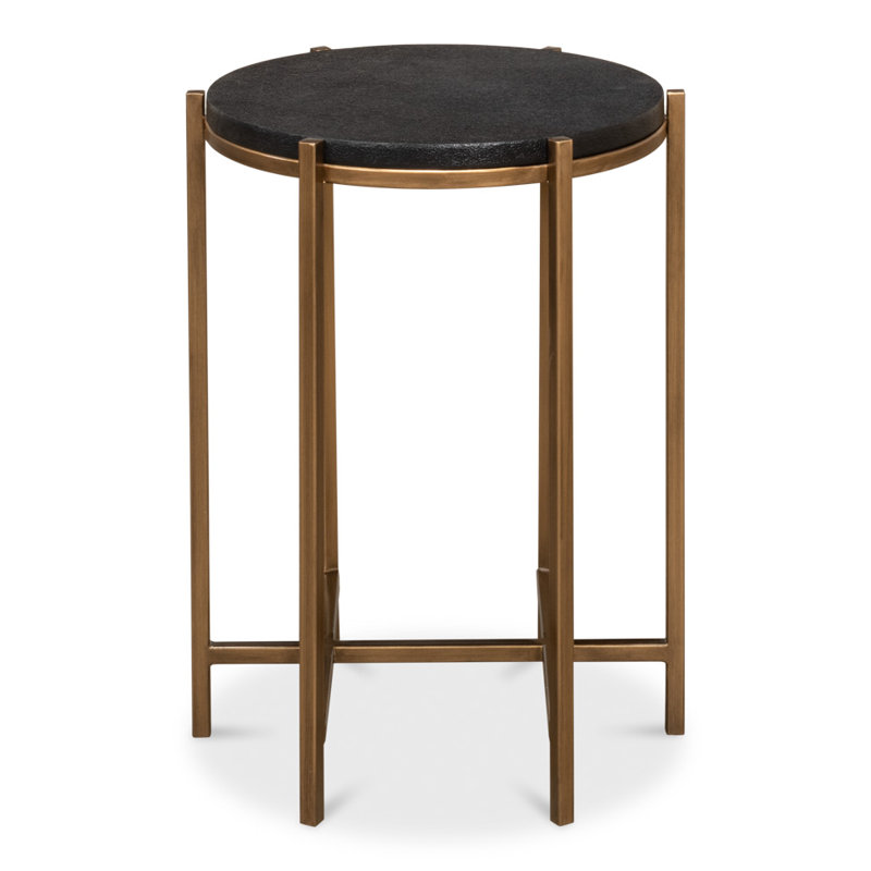 Shagreen End Table, Black