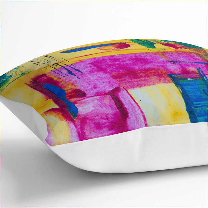 Abstract Square Throw Cushion, White, 40 x 40 cm
