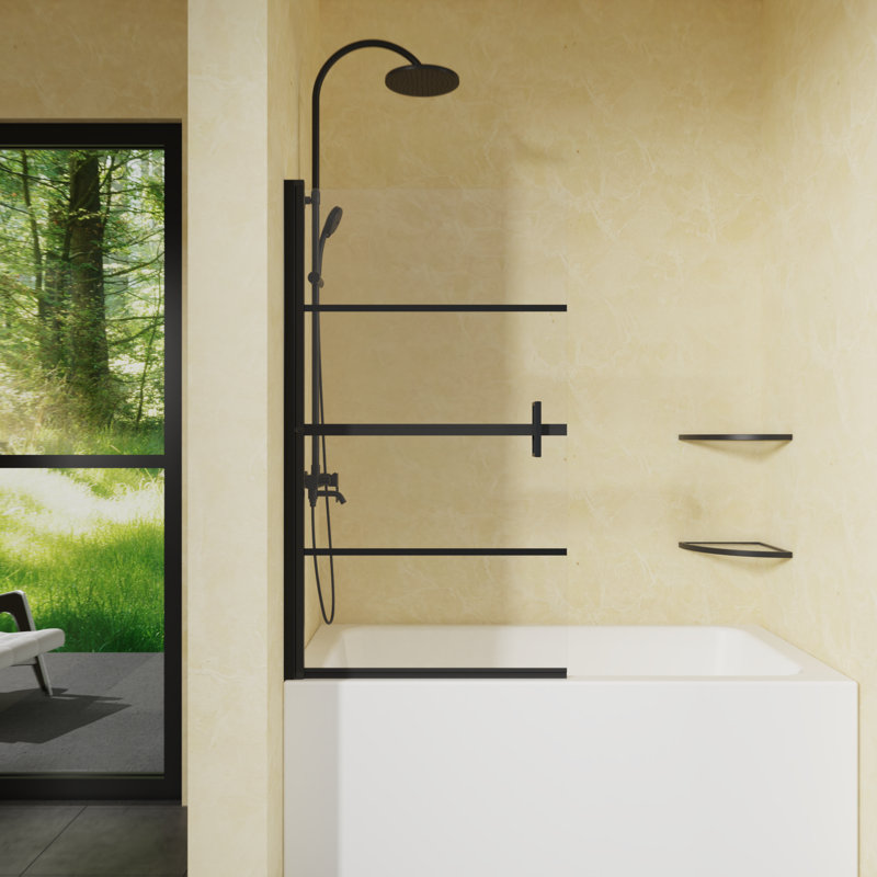 31.56'' - W x 55.11'' H Door Frameless Tub Door with Glass