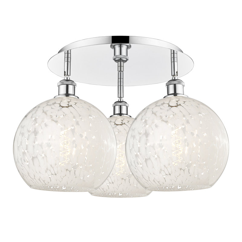Plafonnier semi-encastré en verre Berfield, Chrome poli