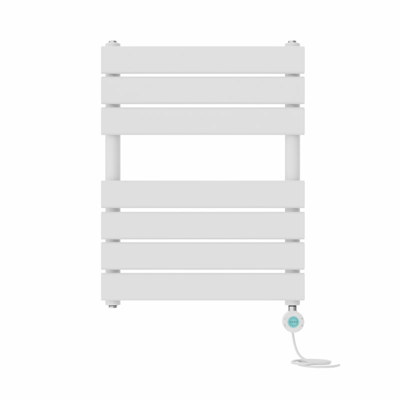 Flat Panel Towel Rail Heated Towel Rails, 65cm H x 50cm W x 6.2cm D, White
