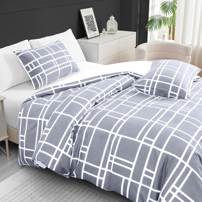 Microfiber Brick Duvet Cover Set