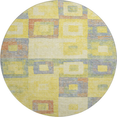 Premium Machine Washable Ducote AMF1142 Geometric Rug