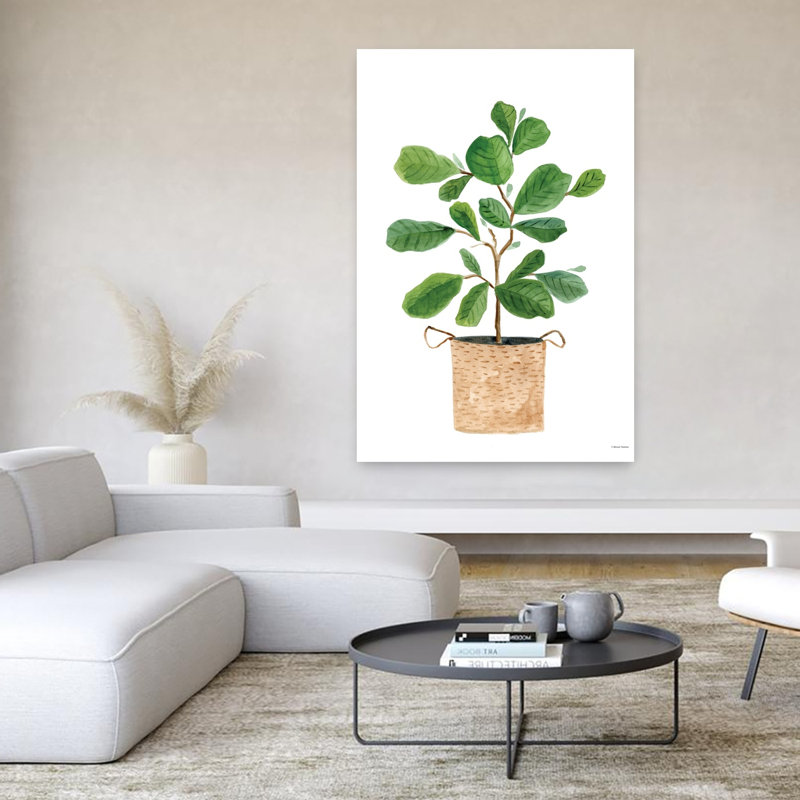 Basket Planter 3 Plant Tropical Art, 60" H x 40" W